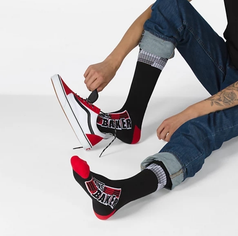 New Vans X Baker Skateboard Socks 9-13 Mens